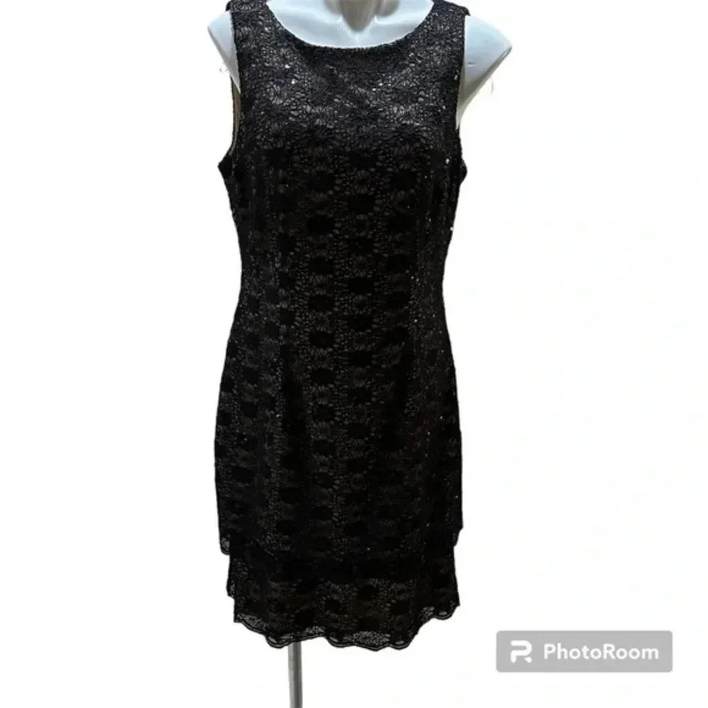 Alex Evenings sleeves lace ,with sparkly evening dress